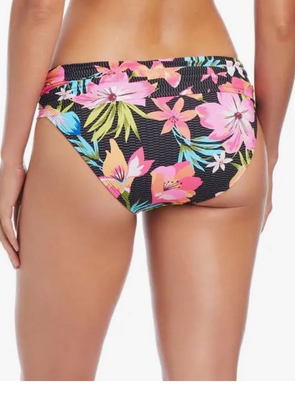 Bleu Rod Beattie Black Floral Fold-Over Bikini Bottom - Picture 2 of 7